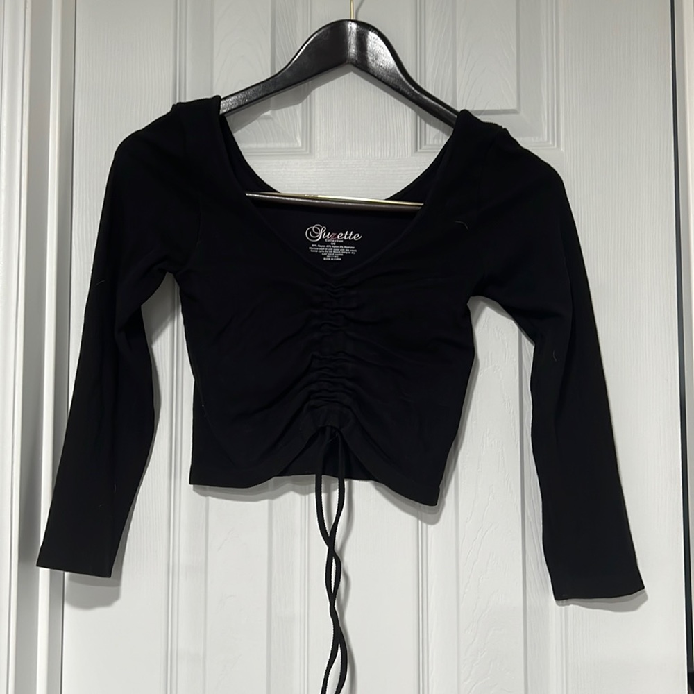 NWOT Long Sleeve Top with Ruching - Women's OS